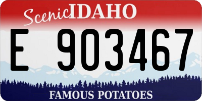 ID license plate E903467