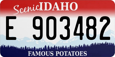 ID license plate E903482
