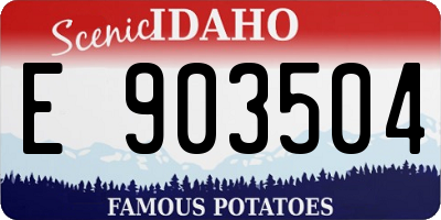 ID license plate E903504