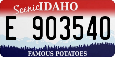 ID license plate E903540