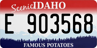 ID license plate E903568