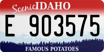 ID license plate E903575