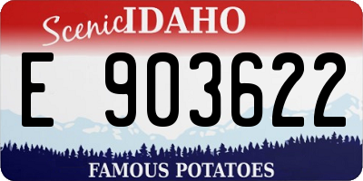 ID license plate E903622