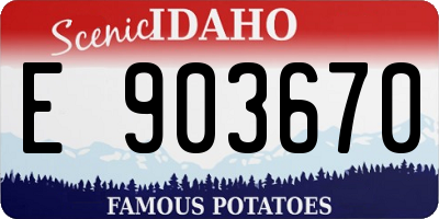 ID license plate E903670