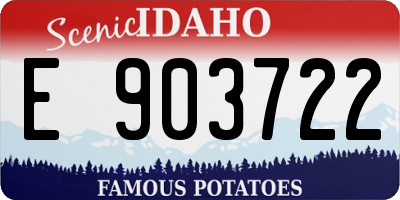ID license plate E903722