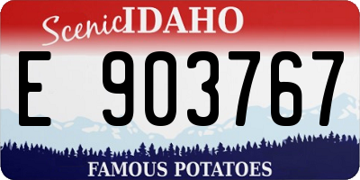 ID license plate E903767