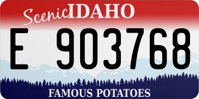 ID license plate E903768