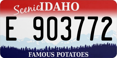 ID license plate E903772