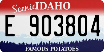 ID license plate E903804