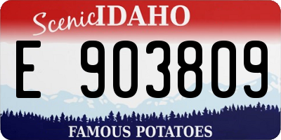 ID license plate E903809