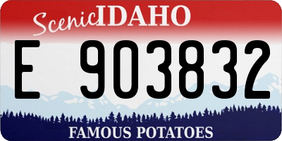 ID license plate E903832