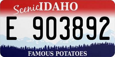 ID license plate E903892