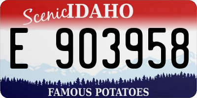 ID license plate E903958