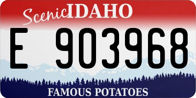 ID license plate E903968