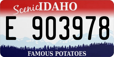 ID license plate E903978