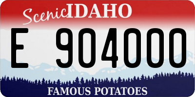 ID license plate E904000