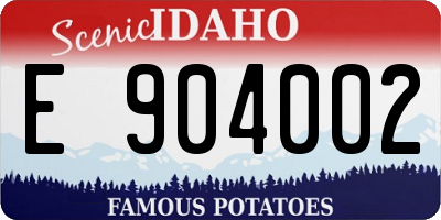 ID license plate E904002