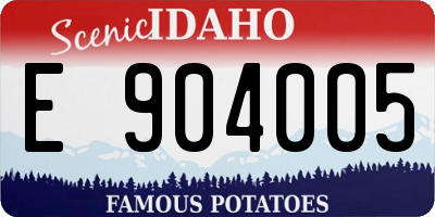 ID license plate E904005