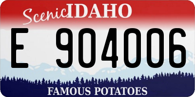 ID license plate E904006