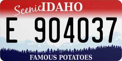 ID license plate E904037