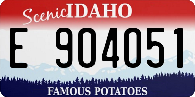 ID license plate E904051