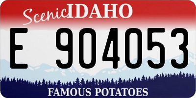 ID license plate E904053