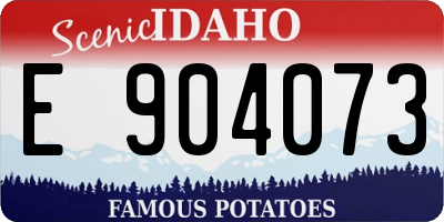 ID license plate E904073