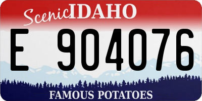 ID license plate E904076