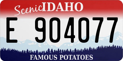 ID license plate E904077
