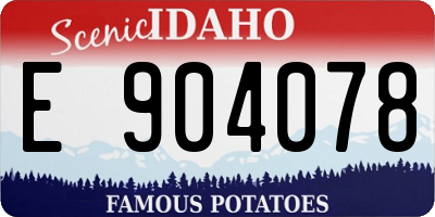 ID license plate E904078