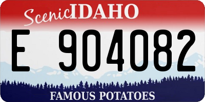ID license plate E904082
