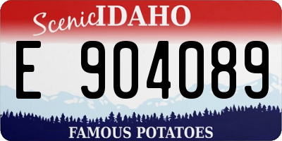 ID license plate E904089