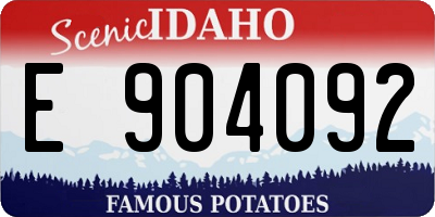 ID license plate E904092