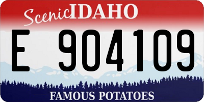 ID license plate E904109