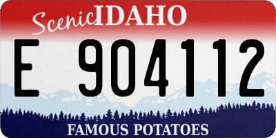 ID license plate E904112