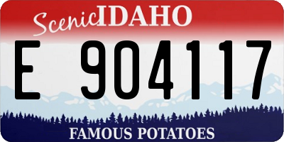 ID license plate E904117