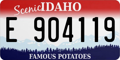 ID license plate E904119
