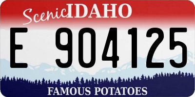 ID license plate E904125