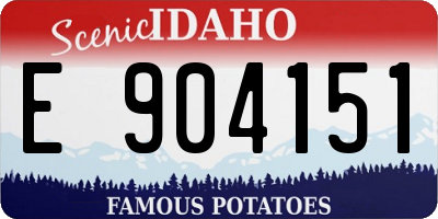 ID license plate E904151