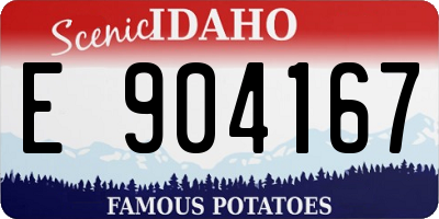 ID license plate E904167