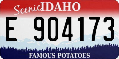 ID license plate E904173