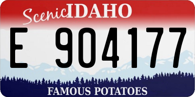 ID license plate E904177