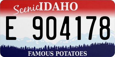 ID license plate E904178
