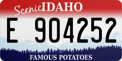 ID license plate E904252