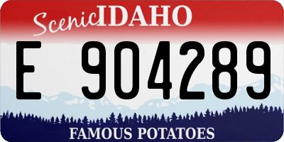 ID license plate E904289