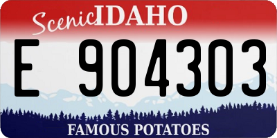 ID license plate E904303