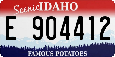ID license plate E904412