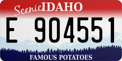 ID license plate E904551
