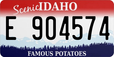 ID license plate E904574