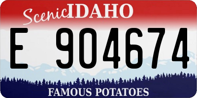 ID license plate E904674